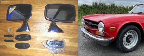 TEX DOOR MIRRORS x2 (Triumph TR4a TR5 TR6 Parts) (1965- 76)