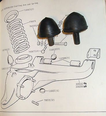 REAR SUSREAR SUSPENSION BUMP STOPS x2 (Triumph TR6 Parts)