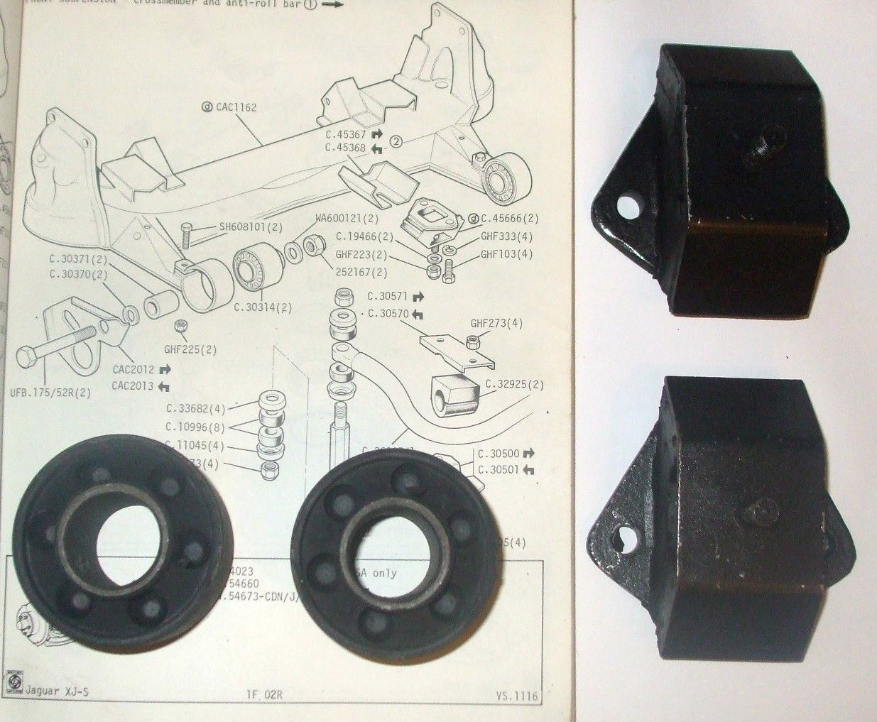 FRONT SUBFRAME (FRONT & REAR MOUNTS) x4 (Jaguar XJ6 XJ12) (1968- 93 ...