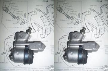 REAR BRAKE WHEEL CYLINDERS x2 (Standard Ensign De-Luxe Parts) (2138cc