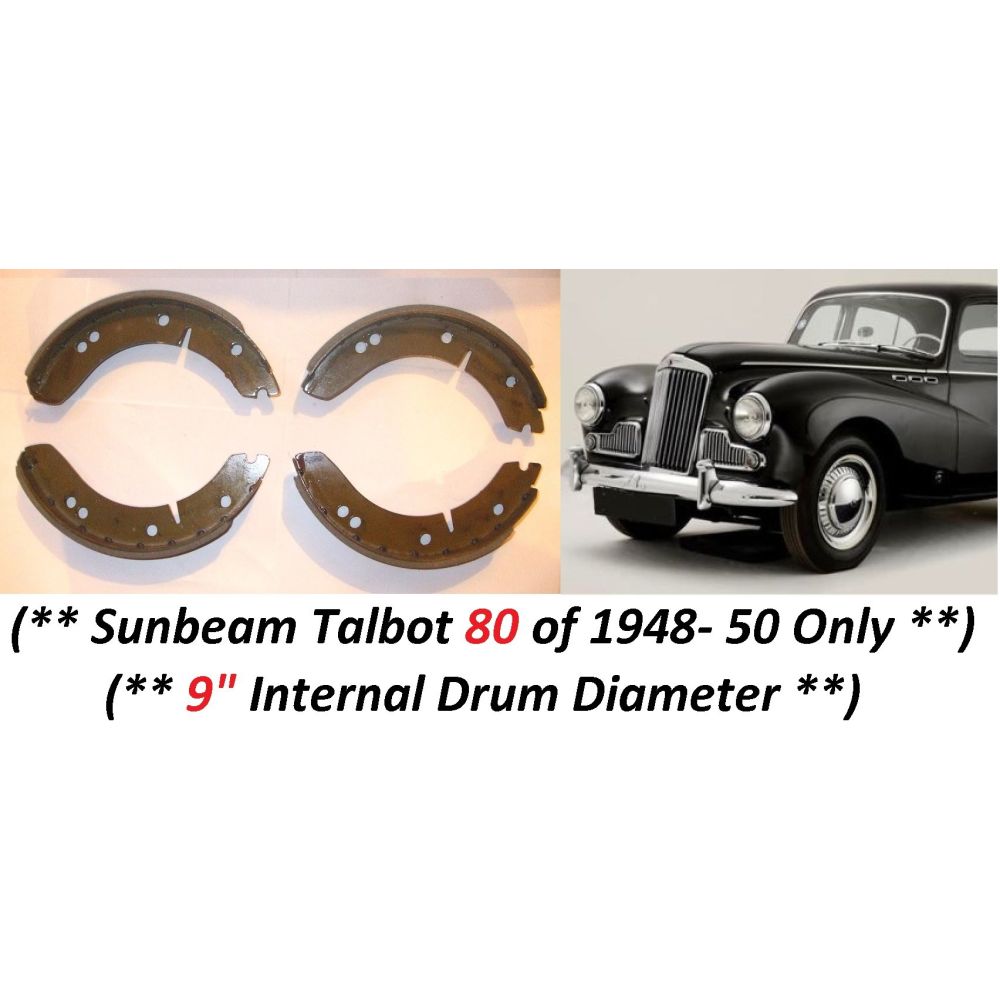 FRONT or REAR BRAKE SHOES SET (Sunbeam Talbot 80) (**1948- 50 Only**)