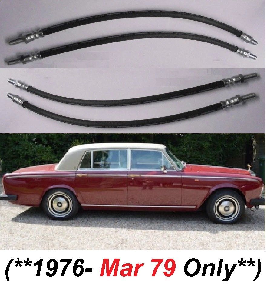 FRONT BRAKE HOSES x4 (Rolls Royce Silver Wraith II) (**1976- Mar 79 Only**)
