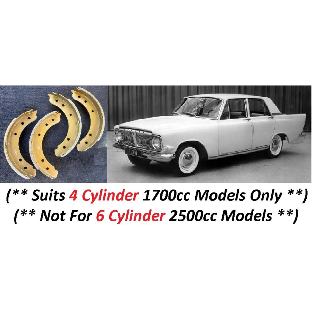 REAR BRAKE SHOES SET (Ford Zephyr Mk3) (**1700cc - 4 Cylinder Models**) (1962- 66)