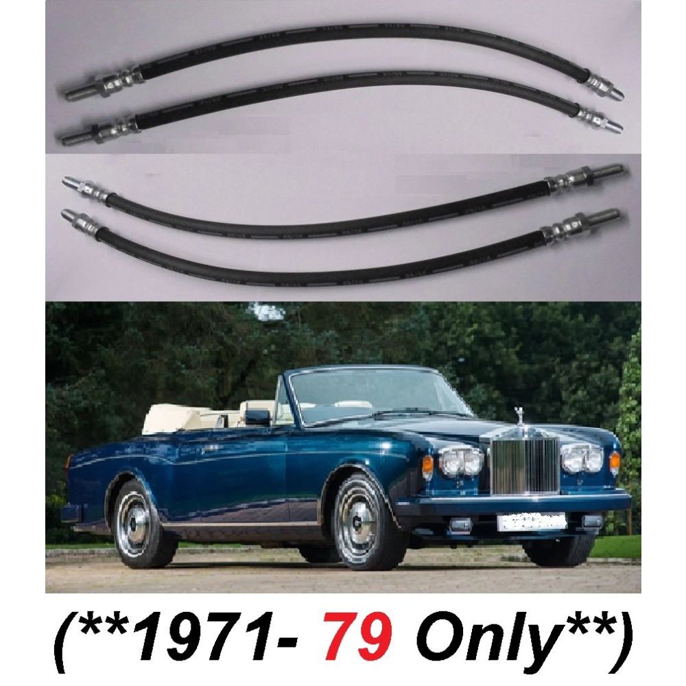 FRONT BRAKE HOSES x4 (Rolls Royce Corniche) (**1971- 79 Only**)