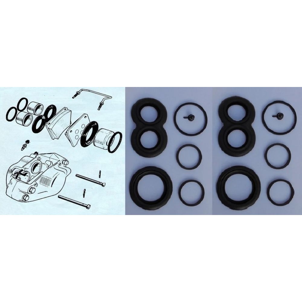 FRONT BRAKE CALIPER REPAIR SEALS KITS x2 (Simca 1500) (** Not 1501**) (1963- Feb 65)