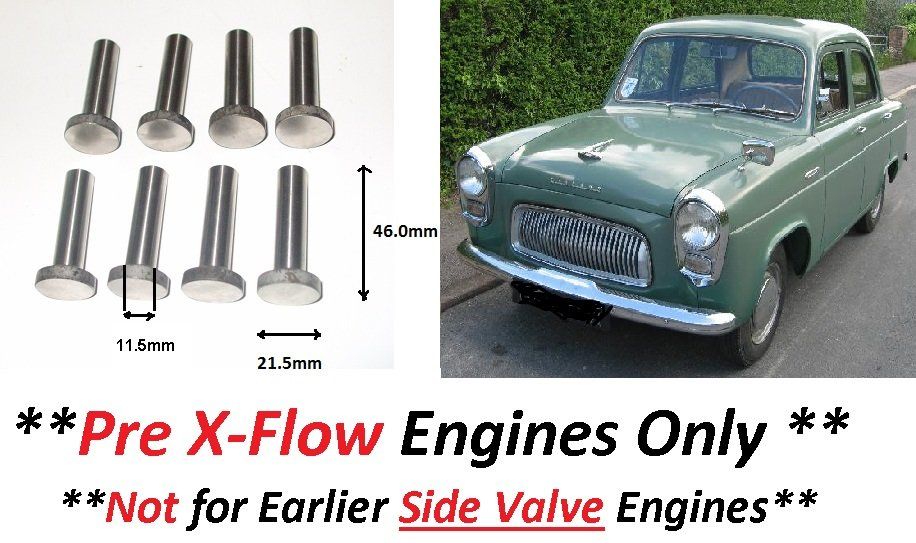 PRE X FLOW CAM FOLLOWERS x8 (Ford Prefect 100e, 107e & 108e) (** From 1959- 61 **)
