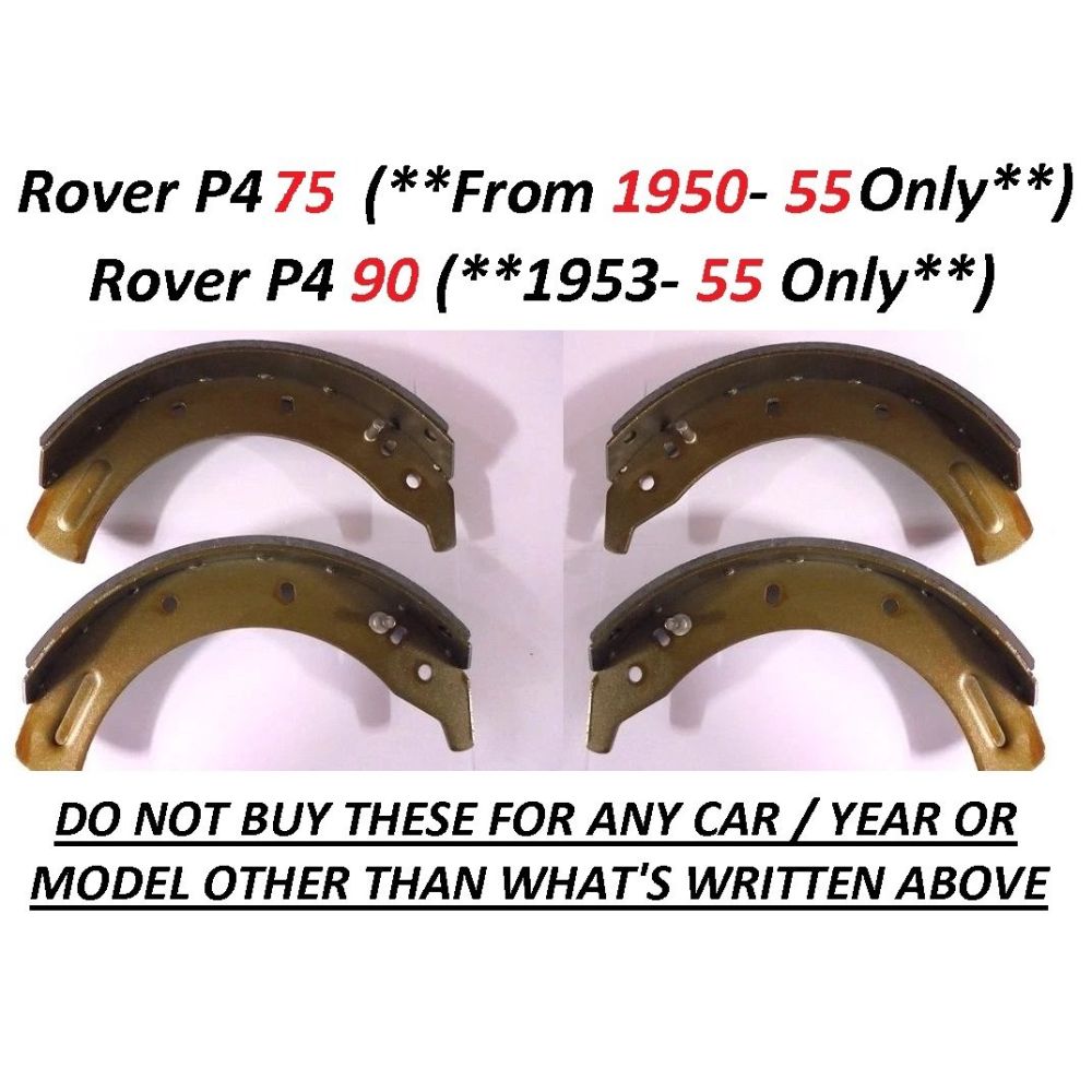 FRONT BRAKE SHOES SET (Rover P4) (75 & 90) (** From 1950- 55 Only **)