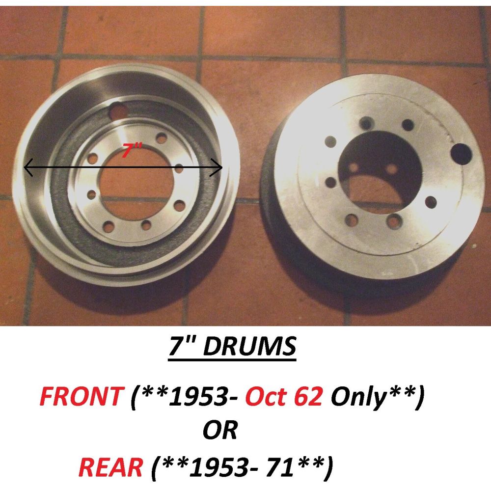 FRONT BRAKE DRUMS x2 (Morris Minor) (**From 1953- Oct 62 Only**)