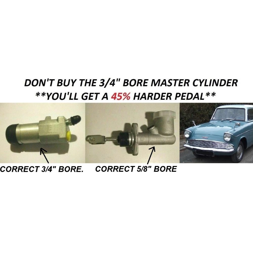 CLUTCH MASTER CYLINDER & SLAVE CYLINDER (Ford Anglia 105e) (1959- 68)