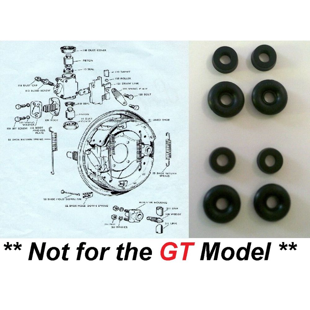 REAR BRAKE WHEEL CYLINDER REPAIR SEALS KITS x2 (Ford Capri Consul Classic 109e 110e) (1961- 64)