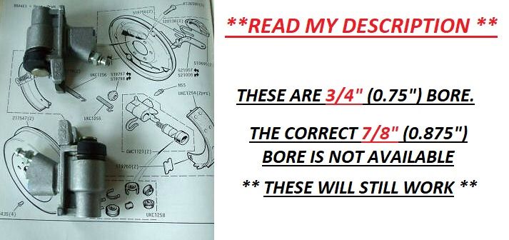 REAR BRAKE WHEEL CYLINDERS x2 (Ford Cortina Mk1) (GT & Lotus) (0.75") (**From Sep 65- 66**)