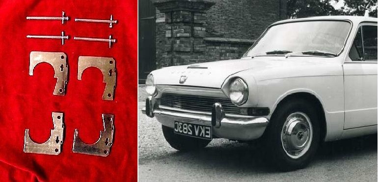 FRONT BRAKE PAD FITTING KIT - PINS & SHIMS (Triumph 1300 FWD Saloon) (1965- 70)
