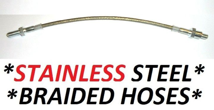 REAR BRAKE HOSE (*STAINLESS STEEL BRAIDED*) x1 (Riley 4/72 Saloon) (1961- 71)