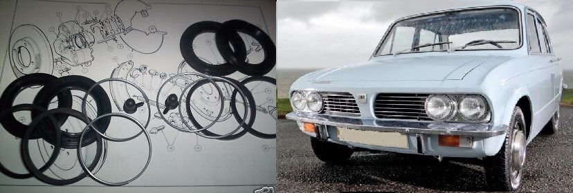 FRONT BRAKE CALIPER REPAIR SEALS KITS x2 (Triumph 1500 Saloon) (FWD & RWD) (1970- 76)
