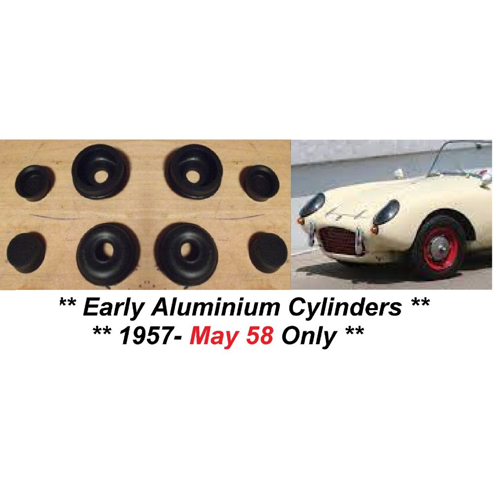 FRONT BRAKE WHEEL CYLINDER REPAIR SEALS KITS x4 (Berkeley Cars) (**1956- May 58 Only**)