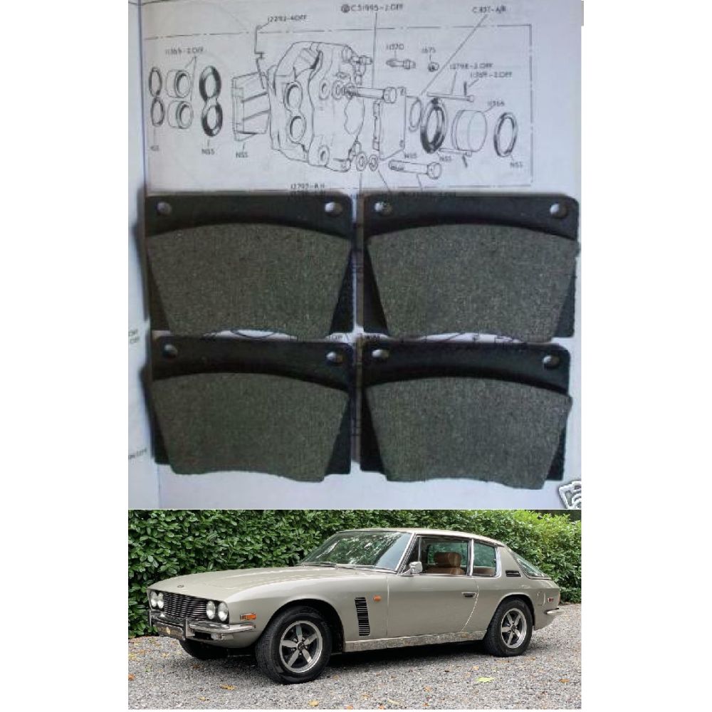 FRONT BRAKE PADS SET (Jensen Interceptor & FF) (Mk1 Late, Mk2 & Mk3) (**From Jun 68- 76**)