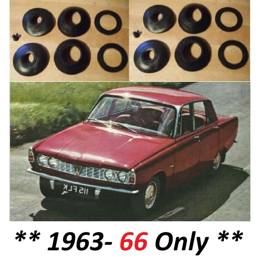 FRONT BRAKE CALIPER REPAIR SEALS KITS x2 (Rover P6 2000) (**1963- 66 Only**)