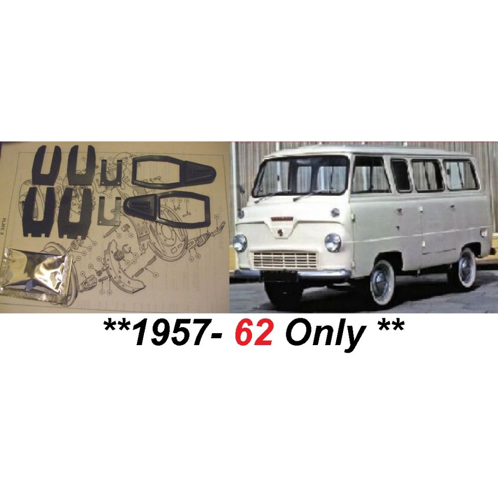 REAR BRAKE WHEEL CYLINDER CLIPS & GAITERS FITTING KITS (Ford Thames 400e) (Van & Pickup) (1957-62 Only) (* Early Type Brakes *)