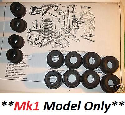 FRONT SUSPENSION WISHBONE BUSHES x12 (Wolseley 6/99 & 6/110 Mk1) (1959- 64 Only)