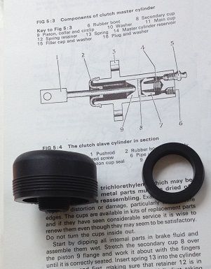 CLUTCH SLAVE CYLINDER REPAIR SEALS KIT (Humber Sceptre Mk3) (1967- 76)