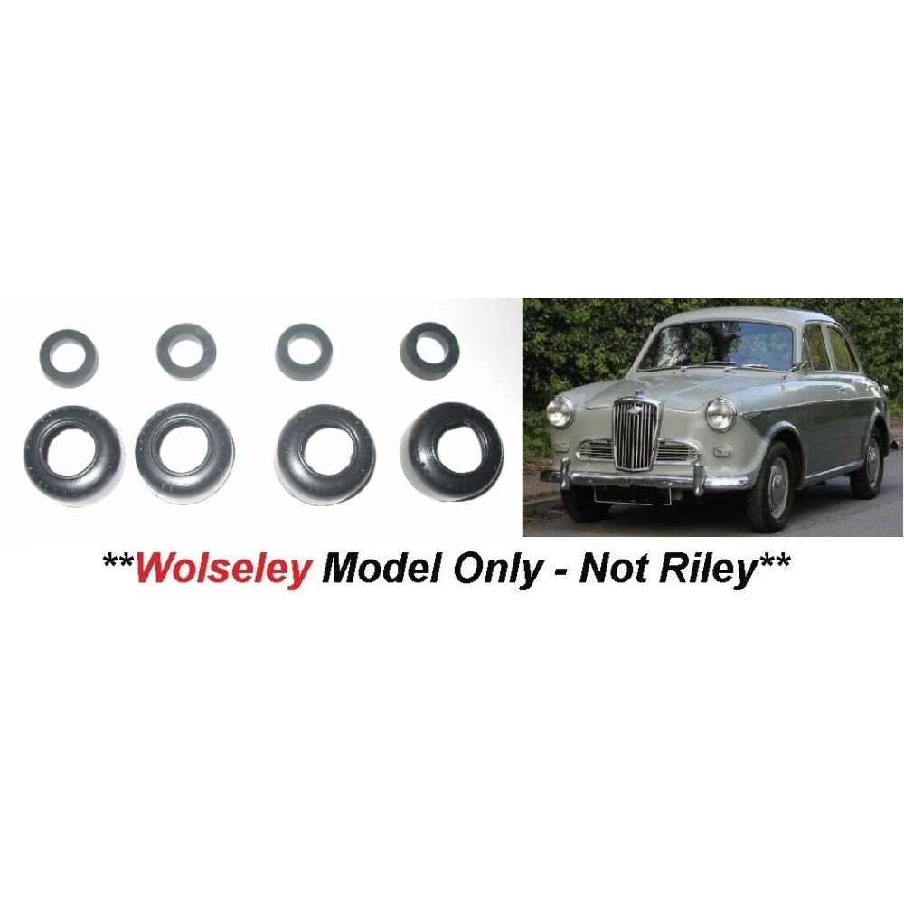 FRONT BRAKE WHEEL CYLINDER REPAIR SEALS KITS x4 (Wolseley 1500 Saloon) (1958- 65)
