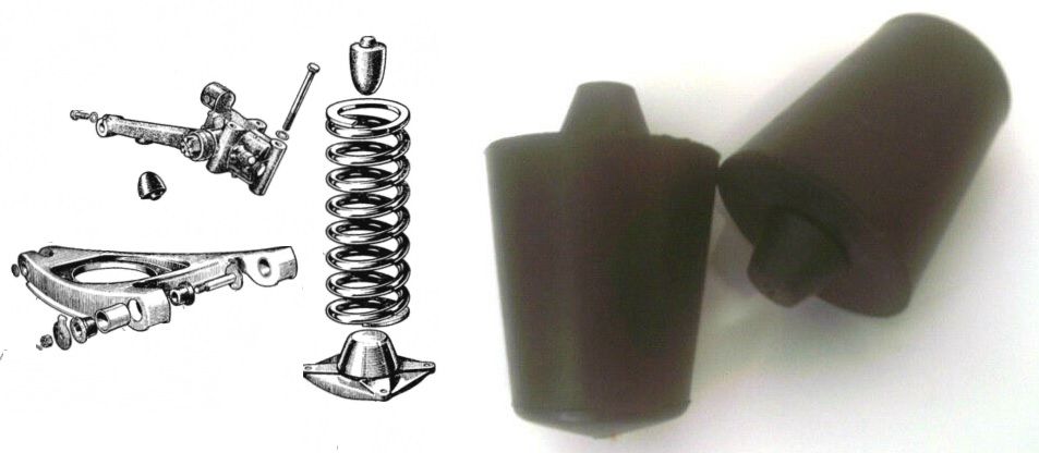 FRONT UPPER BUMP STOPS x2 (MG Midget) (1961- 79)