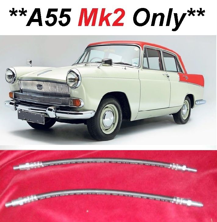 FRONT BRAKE HOSES x2 (Austin A55 Cambridge Mk2) (1500cc) (**From 1959- 61 Only**)