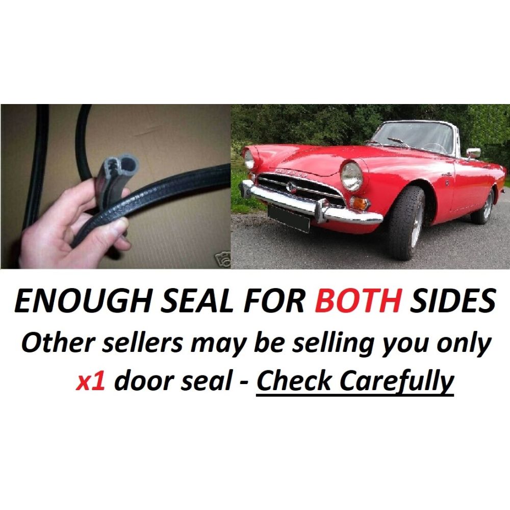 DOOR RUBBER SEALS x2 (Sunbeam Alpine & Tiger) (1959- 68)