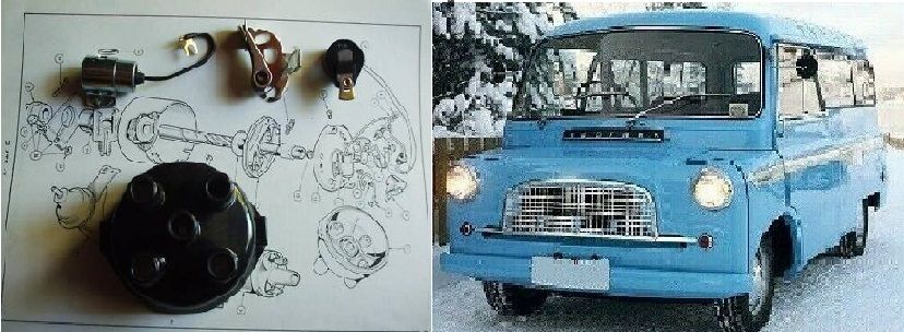 DISTRIBUTOR CAP POINTS ROTOR ARM CONDENSER (Bedford CA Van) (**From 1957- 69**)