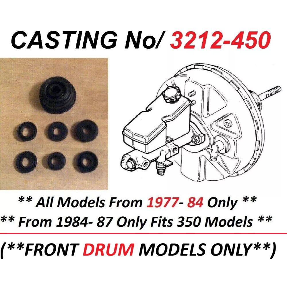 BRAKE MASTER CYLINDER REPAIR SEALS KIT (Bedford CF & CF1 Van) (**Front Drums**) (**From 1977- 87**)