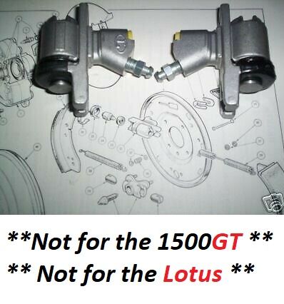 REAR BRAKE WHEEL CYLINDERS x2 (Ford Cortina Mk1) (1200 & 1500) (1962- 66)
