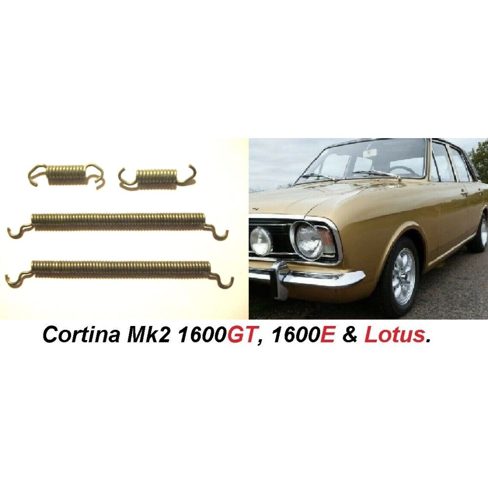 REAR BRAKE SHOE SPRINGS x4 (Ford Cortina Mk2) (1600E, 1600GT & Lotus) (1966- 70)