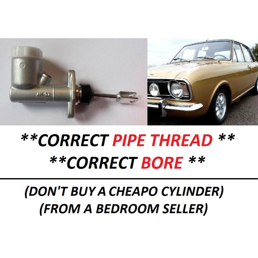 CLUTCH MASTER CYLINDER x1 (Ford Cortina Mk2) (1300, 1600, 1600GT, 1600E & Lotus) (1966- 70)