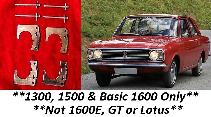 FRONT BRAKE PAD FITTING KIT - PINS & SHIMS (Ford Cortina Mk2) (1300, 1500 & 1600) (1966- 70)