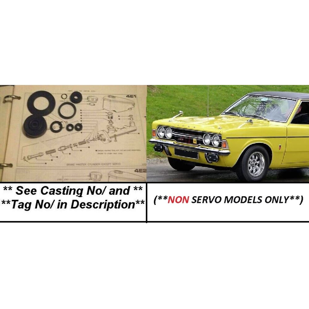 BRAKE MASTER CYLINDER REPAIR SEALS KIT (Ford Cortina Mk3) (** No Servo **) (1970- 76)