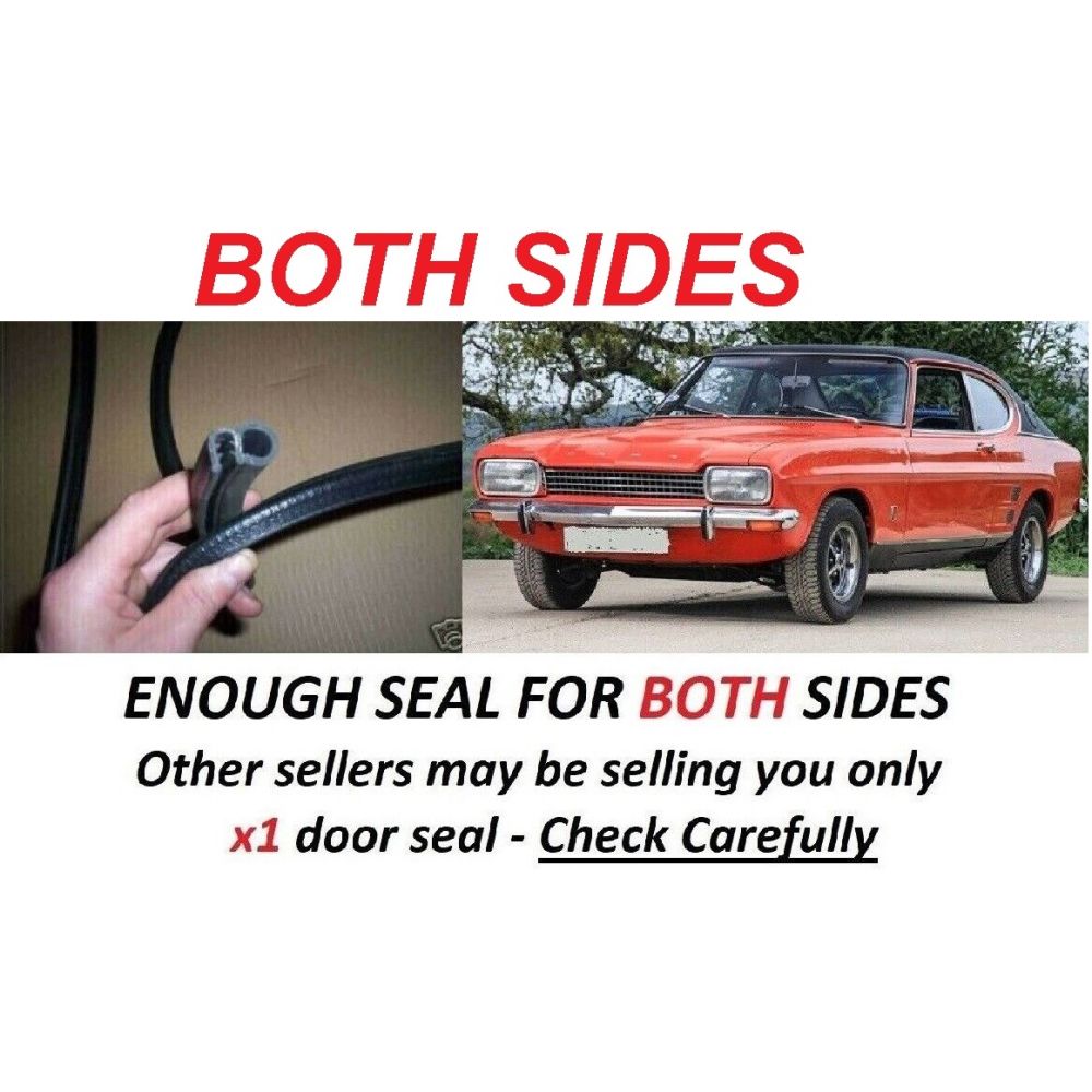 DOOR RUBBER SEALS x2 (Ford Capri Mk1, Mk2 & Mk3) (1969- 87)