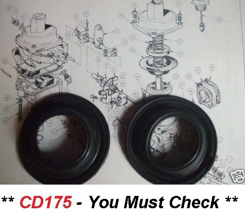 CARB DIAPHRAMS x2 (Vauxhall Firenza 2300) (** CD175 Stromberg **)