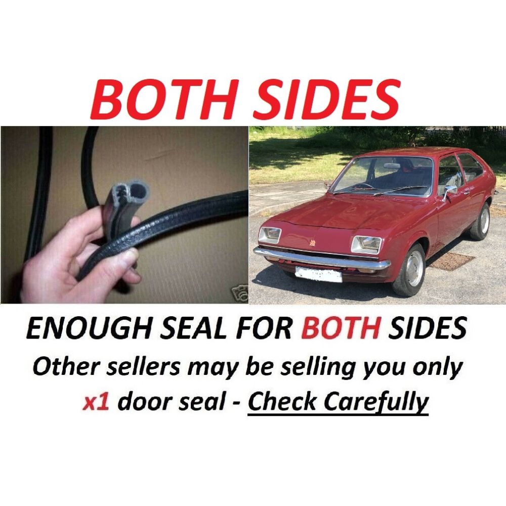 DOOR RUBBER SEALS x2 (Vauxhall Chevette) (1975- 81)