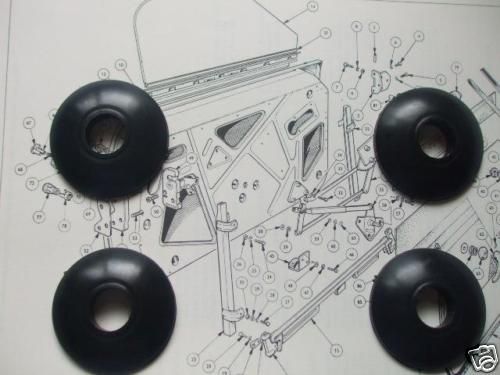 ** WINDOW WINDER & DOOR HANDLE BEZELS ESCUTCHEONS x4 (Triumph Herald & Vitesse)