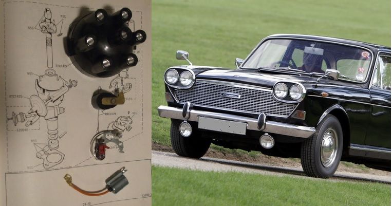 DISTRIBUTOR CAP POINTS ROTOR ARM CONDENSER (Austin 3.0 Litre Saloon) (1966- 71)