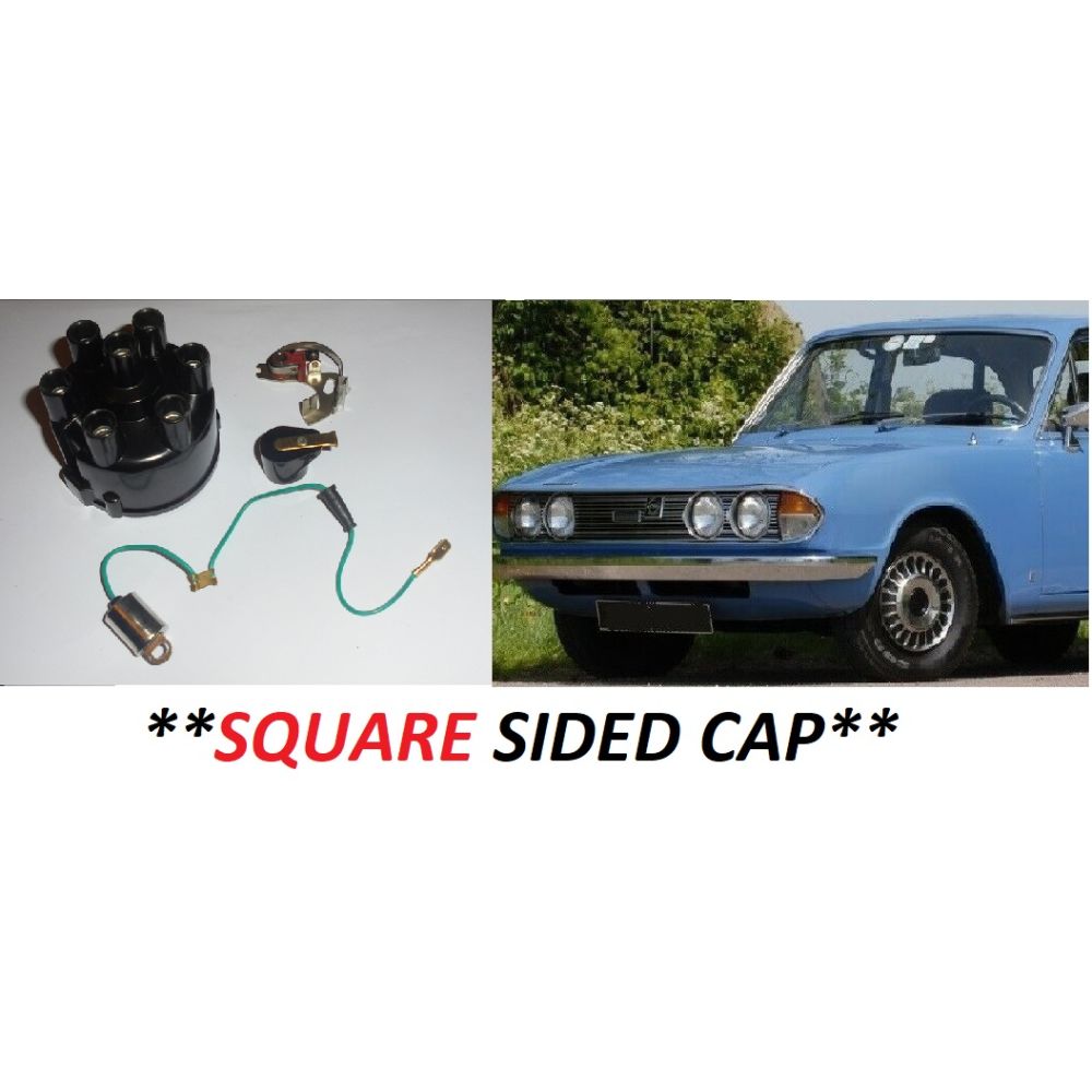 DISTRIBUTOR CAP POINTS ROTOR ARM CONDENSER (Triumph 2000, 2500, 2.5pi Saloon) (**From 1975- 77**)