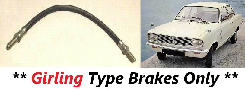 REAR BRAKE HOSE x1 (Vauxhall Viva HB) (** Girling Brakes Only **) (1966- 70)