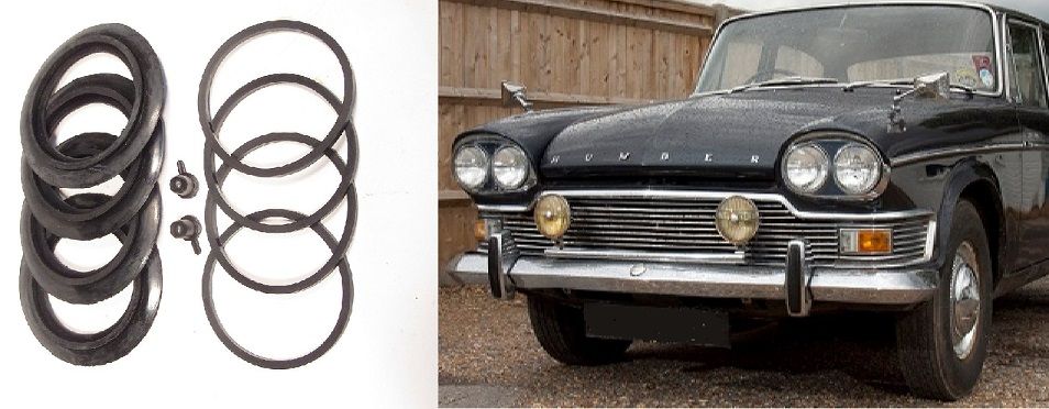 FRONT BRAKE CALIPER REPAIR SEALS KITS x2 (Humber Super Snipe) (Ser.2,3,4,5,5a) (From Oct 1959- 68)