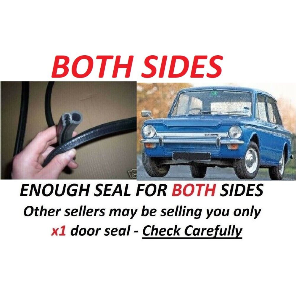 DOOR RUBBER SEALS x2 (Hillman Imp) (1963- 76)