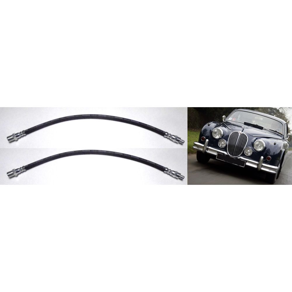 FRONT BRAKE HOSES x2 (Jaguar Mk1 Saloon) (2.4 & 3.4) (**Drum Brakes **) (1955- 58)