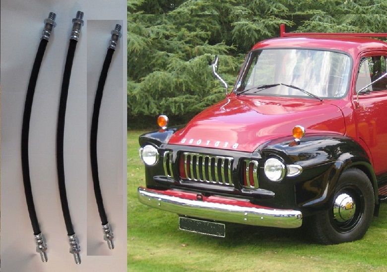 FRONT & REAR BRAKE HOSES x3 (Bedford JO) (1960- 65)