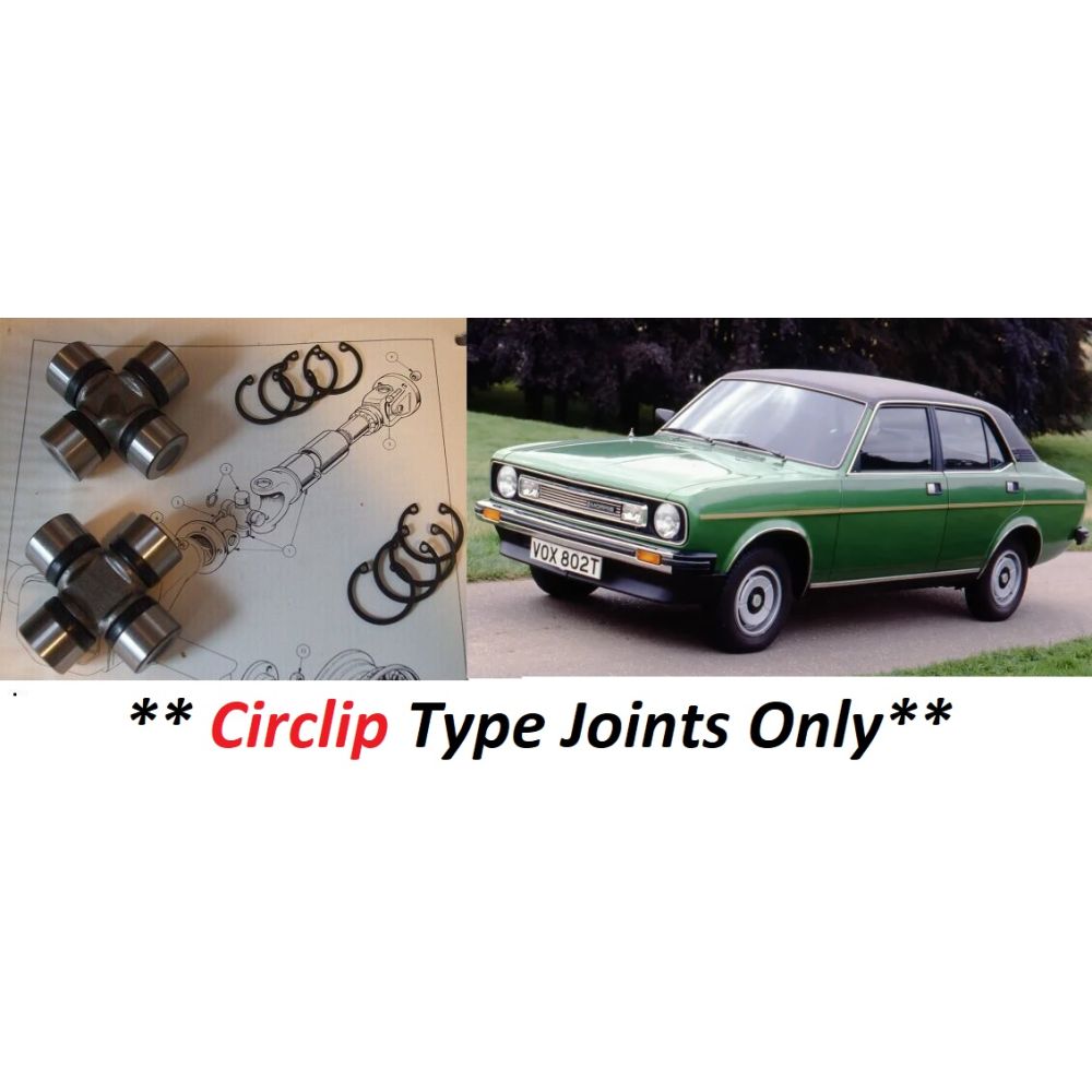 UNIVERSAL JOINTS x2 (Morris Marina & Ital) (**Circlip Type**) (1971- 84)