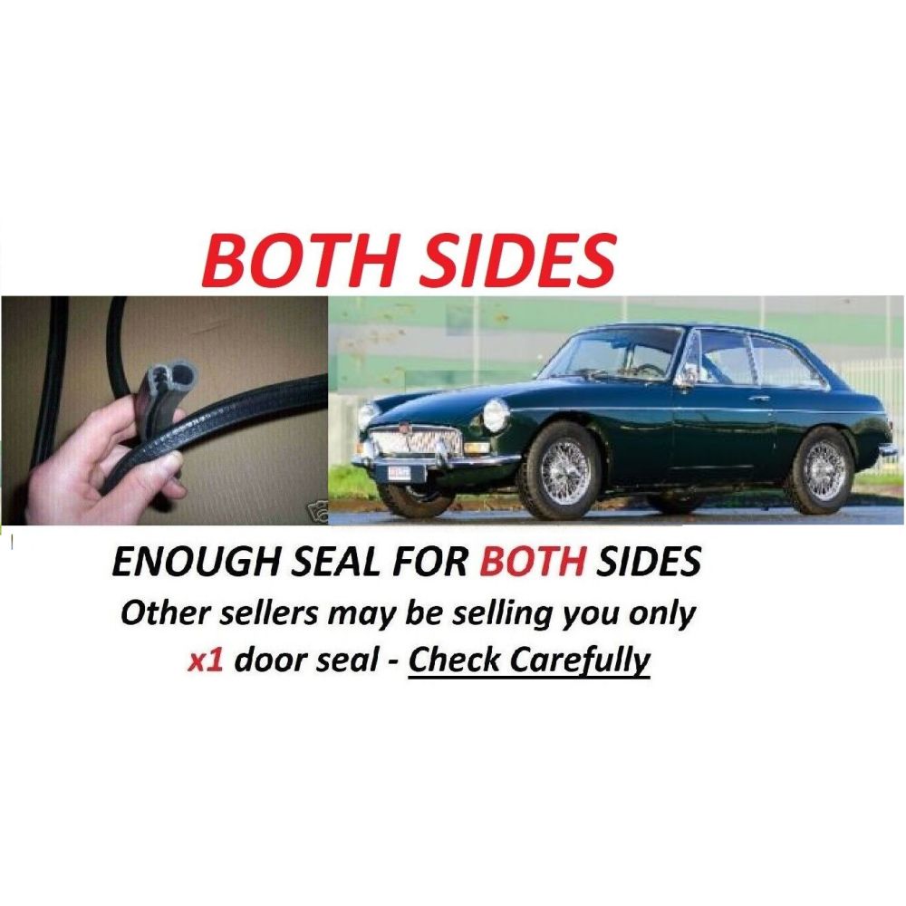 DOOR RUBBER SEALS x2 (MGB GT) (1962- 82)