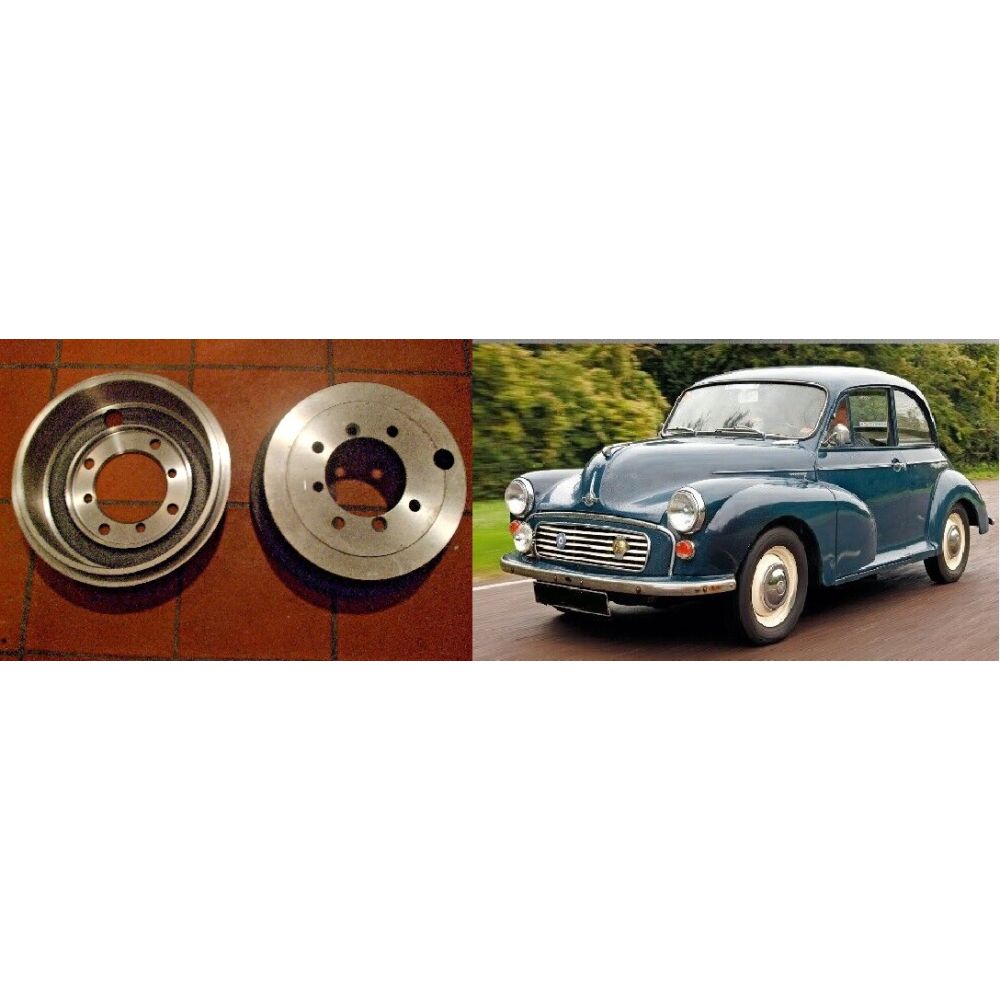 REAR BRAKE DRUMS x2 (Morris Minor) (1948-71)