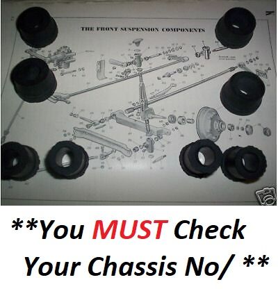 FRONT SUSPENSION BUSH KIT x8 (Riley 1.5 & Wolseley 1500 Saloon) (1958- 65)